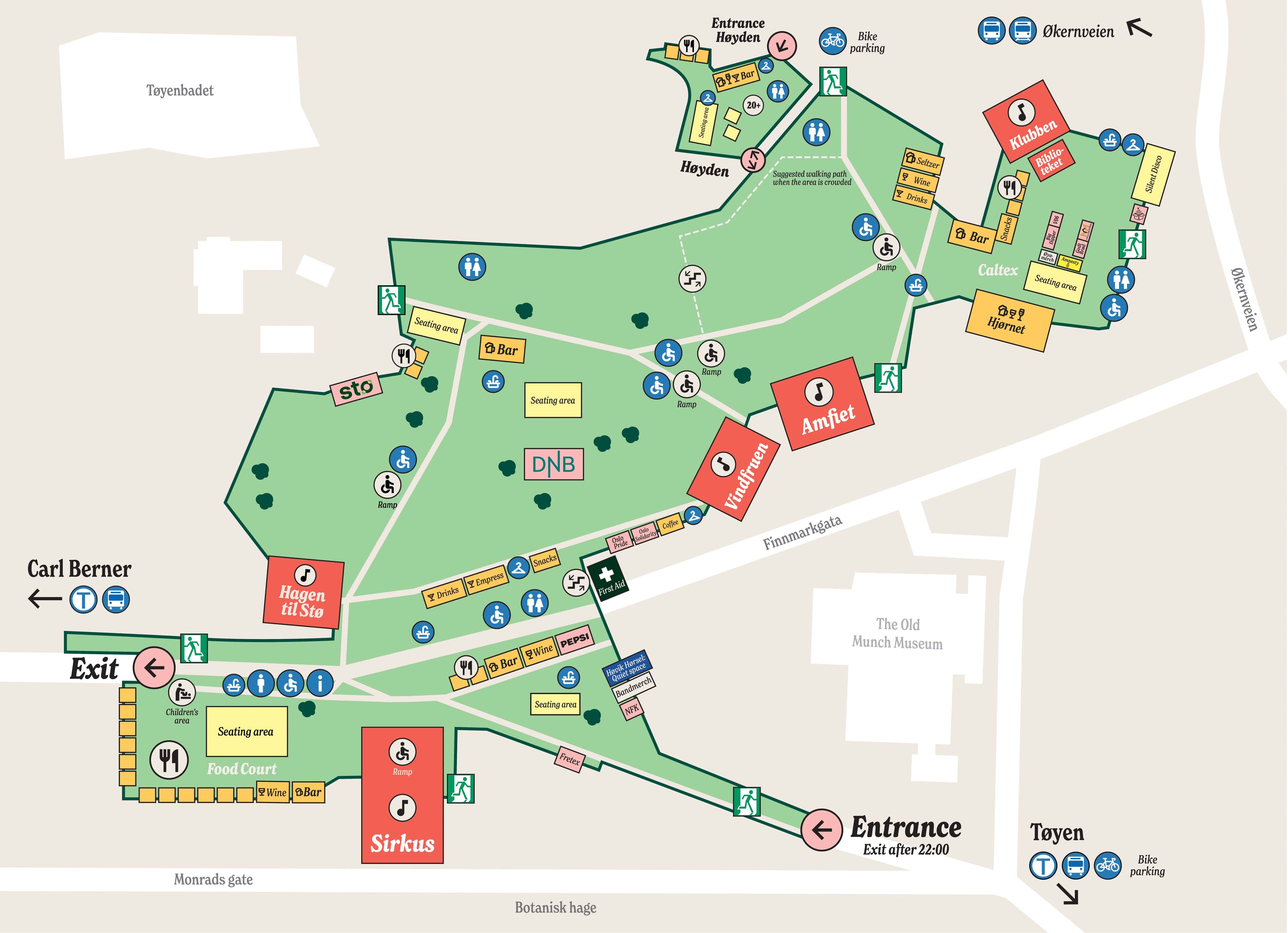 Publikumskart for festivalområdet 2026