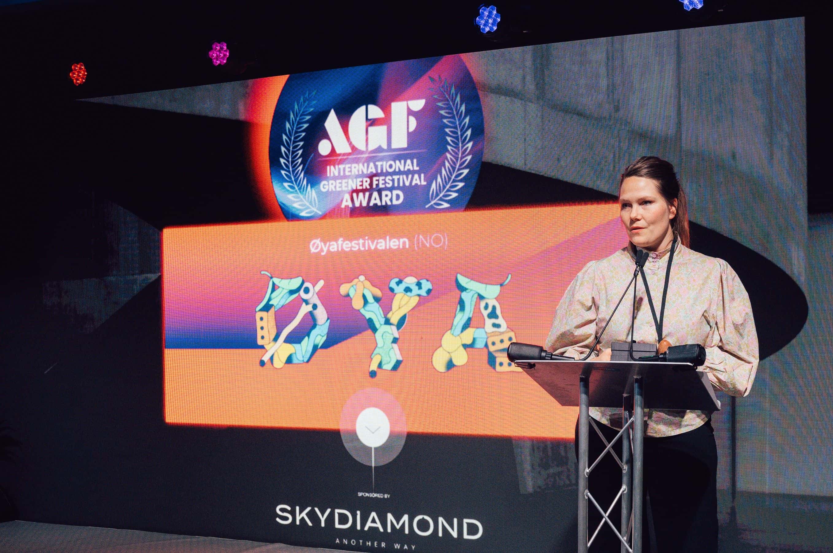 Øyafestivalen mottar priser under den internasjonale AGF Awards