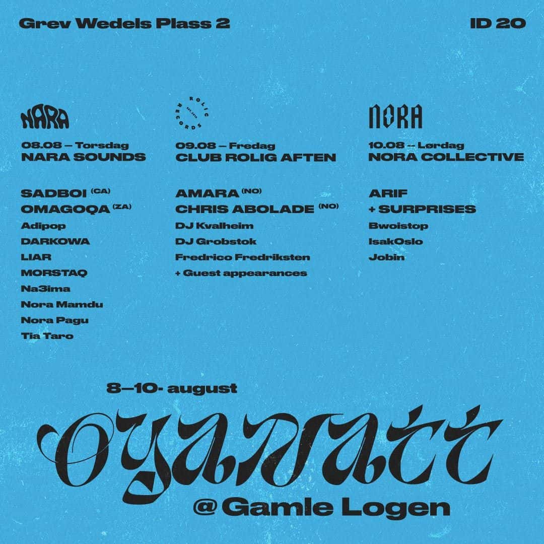 Oversikt for Øyanatt-programmet på Gamle Logen