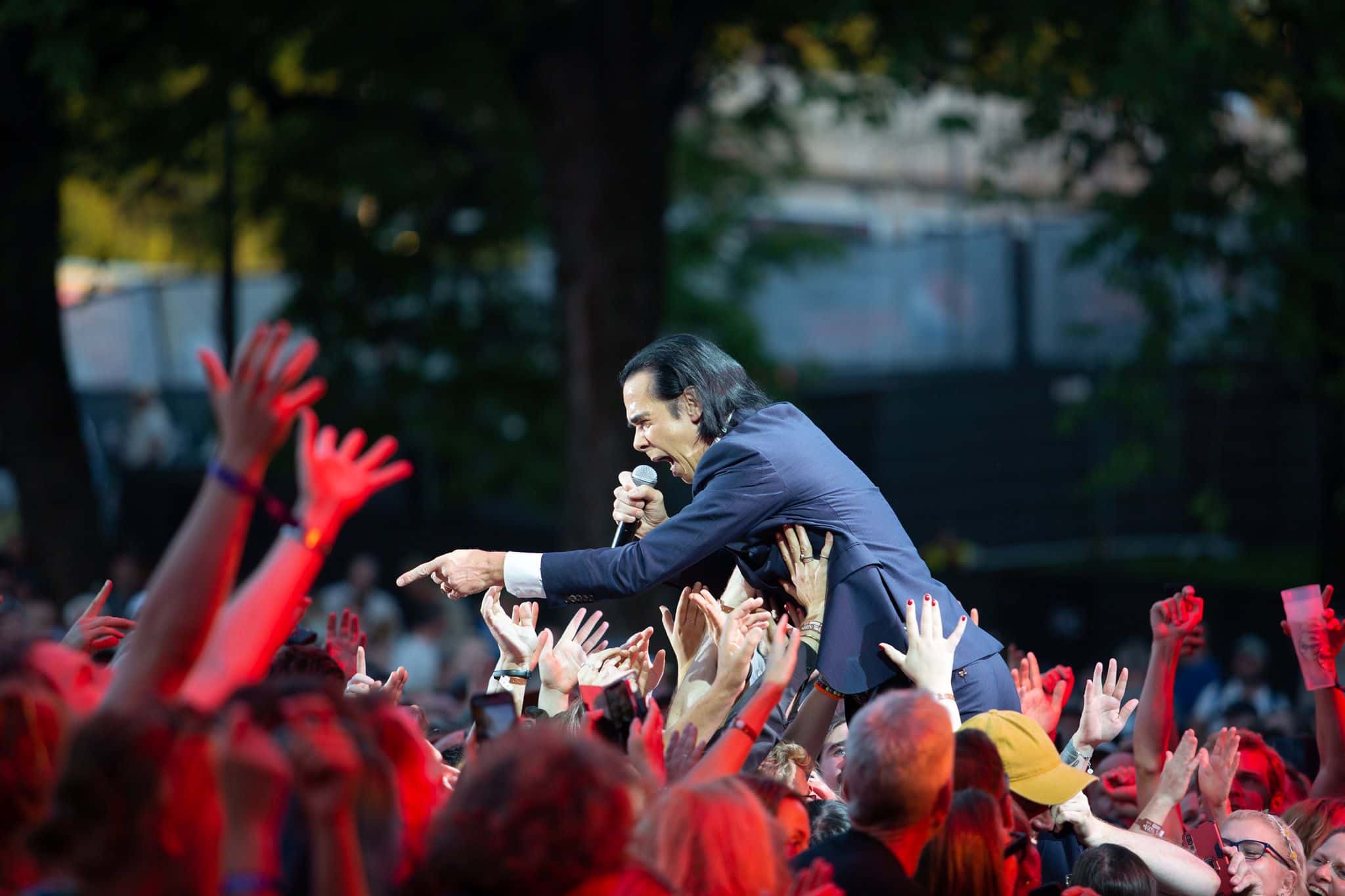 Nick Cave i Tøyenparken, under konserten på Øya i 2022